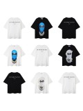 Cross-border loose-fitting short-sleeve T-shirt for men and women, summer printed trendy pure cotton top