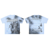 Cross-border foreign trade European and American trendy brand FIRST ROW full rhinestone street fashion short-sleeve T-shirt for men and women