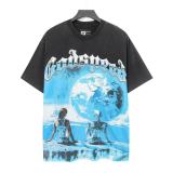 American high street fashion brand summer hip-hop casual racing sunset print loose short-sleeve T-shirt