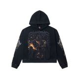 Cross-border 25ss autumn and winter new style direct-print washed vintage pure cotton hip-hop trendy hoodie sweatshirt