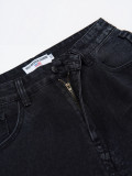 Cross-border American fashion VALE American high street streetwear hip-hop rhinestone distressed straight-leg denim pants
