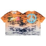 Gallery Dept.color-blocked spring-summer new knit casual American-style trendy streetwear cross-border versatile short-sleeve shirt