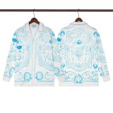Cross-border American fashion Casblanca long-sleeve shirt, casual beach style, unisex printed patterned shirt