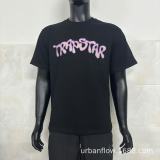 New cross-border American fashion Trapstar street style casual letter pattern black and white printed pure cotton short-sleeve T-shirt