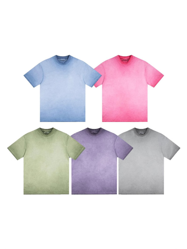 TRapstar American retro short-sleeve T-shirt, heavy cotton, distressed color, trendy brand, round neck T-shirt