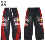 Cross-border foreign trade Vale new drawstring loose fit distressed street hip-hop American style pure cotton versatile pants