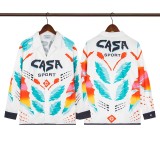 Cross-border American fashion Casblanca long-sleeve shirt, casual beach style, unisex printed patterned shirt