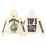 Cross-border 25ss autumn and winter new style direct-print washed vintage pure cotton hip-hop trendy hoodie sweatshirt