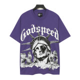 GODSPEED Printed Short-Sleeve T-Shirt for Men, Loose Fit, Trendy, Breathable, Casual Summer Top