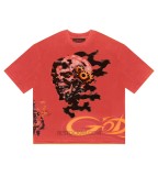 Cross-border American fashion new vintage American hip-hop street style washed vintage printed pure cotton casual T-shirt