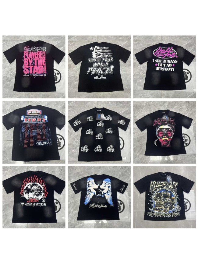 European and American hip-hop trendy printed short-sleeve T-shirt for men, loose and casual for summer