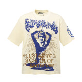 New printed short-sleeve T-shirt for men, loose fit, trendy summer tee
