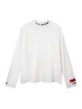 New pure cotton loose long-sleeve T-shirt for men, round neck, printed, trendy and versatile spring top