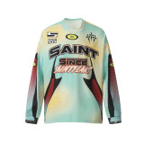 Cross-border foreign trade trendy new SAINT printed casual versatile breathable printed sports loose long-sleeve jersey