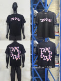 New cross-border American fashion Trapstar street style casual letter pattern black and white printed pure cotton short-sleeve T-shirt