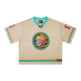 Cross-border trendy new printed mesh jersey, versatile American street hip-hop summer short-sleeve shirt