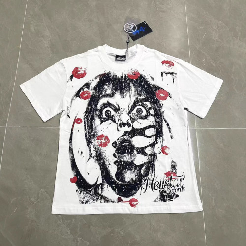 New European and American Gothic Style Quirky Street Fashion Hip-Hop Print High Street Casual Unisex Short Sleeve Crew Neck T-Shirt