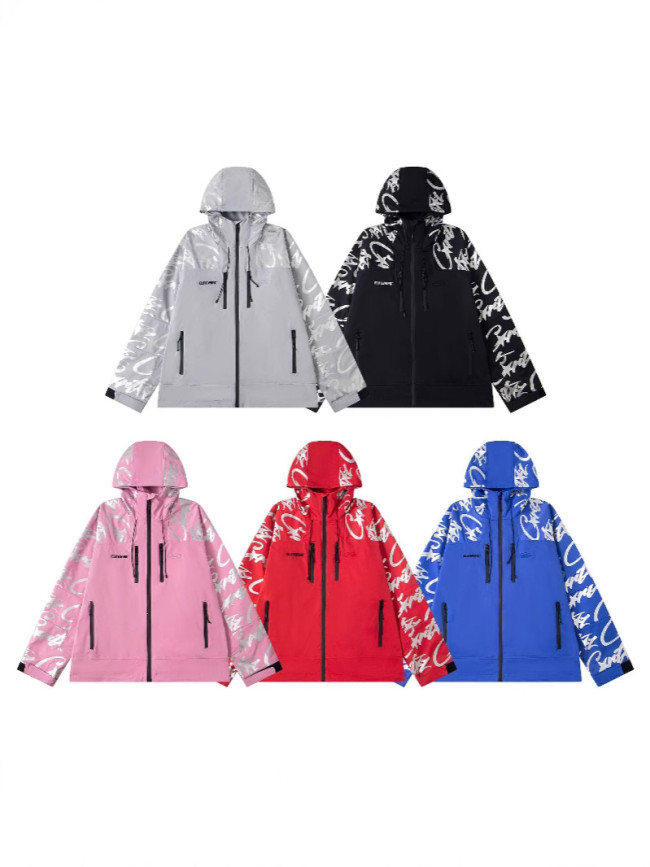 Cross-border American fashion brand Corteiz's new Alcatraz series windproof, waterproof, reflective streetwear jacket