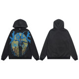 Cross-border American fashion brand VALE's new street hip-hop American-style embroidered vintage washed pure cotton sweatshirt