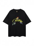 Summer couple's loose-fitting pure cotton short-sleeve T-shirt with print, casual style for both men and women