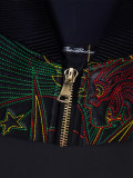Cross-border American fashion Who decides war new American high street embroidered full-floral jacket PU leather coat