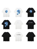 Summer Loose-Fit Pure Cotton Short-Sleeve T-Shirt for Men, Printed Trendy Couple's Top