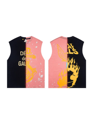 Gallery Dept two-tone color-blocked spring-summer new men's knitted vest, casual American style, trendy streetwear, cross-border
