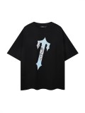 New printed short-sleeve T-shirt for men, summer loose fit, trendy brand, breathable and sweat-absorbent