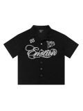 Cross-border foreign trade American fashion  new waffle knit American street casual breathable short-sleeve shirt
