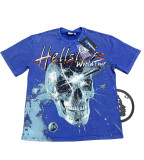 New European and American Gothic Style Quirky Street Fashion Hip-Hop Print High Street Casual Unisex Short Sleeve Crew Neck T-Shirt