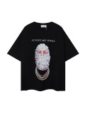 Cross-border trendy printed short-sleeve T-shirts for men and women, loose casual summer tops