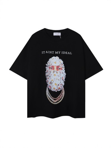 Cross-border trendy printed short-sleeve T-shirts for men and women, loose casual summer tops