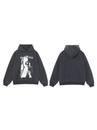 E.R.D Letter Print Hooded Sweatshirt for Men and Women, Casual Versatile Long Sleeve Top