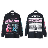 Cross-border American fashion Hellstar new American street hip-hop loose washed vintage pure cotton casual long sleeve