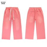 Cross-border foreign trade Vale new drawstring loose fit distressed street hip-hop American style pure cotton versatile pants