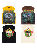 Cross-border trendy new style rhinestone embellished American street hip-hop pure cotton versatile comfortable vest