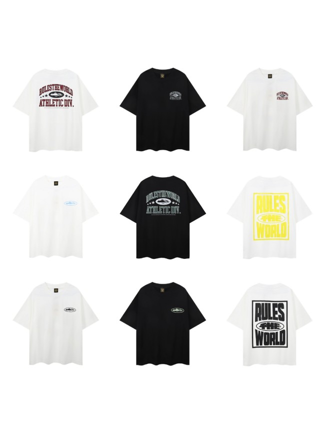 American-style trendy printed short-sleeve T-shirt for men, loose and casual, versatile for summer