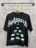 Cross-border trendy new American street hip-hop pure cotton vintage distressed casual versatile short-sleeve shirt