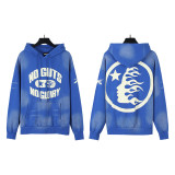 Cross-border American fashion Hellstar loose-fitting American hip-hop street style pure cotton washed vintage zipper hooded sweatshirt