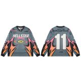 Cross-border American fashion Hellstar new American street hip-hop casual breathable versatile mesh long sleeve