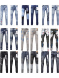 Cross-border trendy new Purple Brand ripped washed vintage street hip-hop denim pants