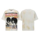 Cross-border American fashion brand VALE new American street hip-hop printed pure cotton versatile casual washed distressed short-sleeve T-shirt