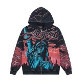 Cross-border 25ss autumn and winter new style direct-print washed vintage pure cotton hip-hop trendy hoodie sweatshirt