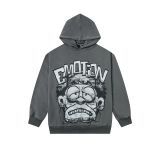 Cross-border trendy new style  American street hip-hop pure cotton highly realistic hooded sweatshirt