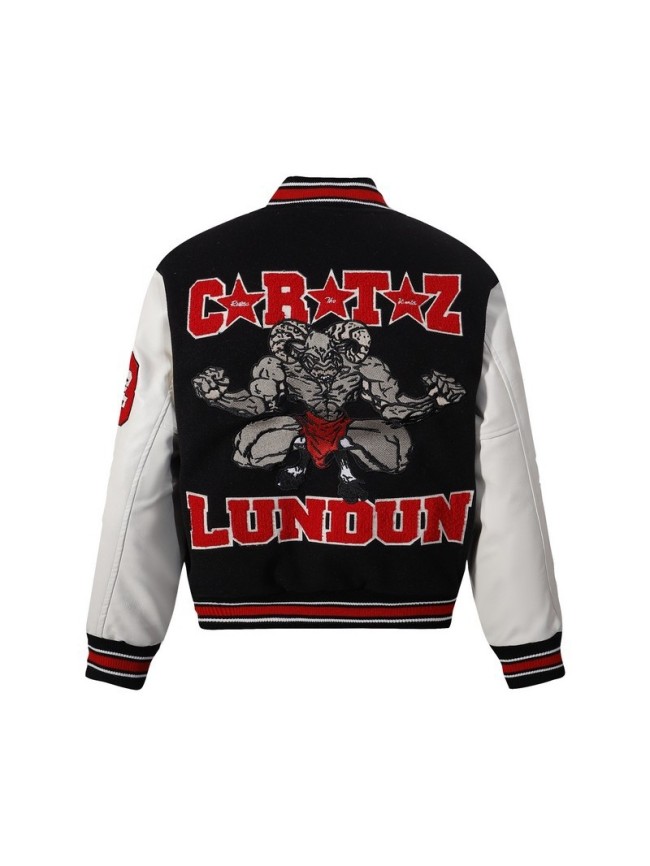 New Spring and Autumn American Retro Embroidered Baseball Jacket for Men, Trendy Brand Outerwear
