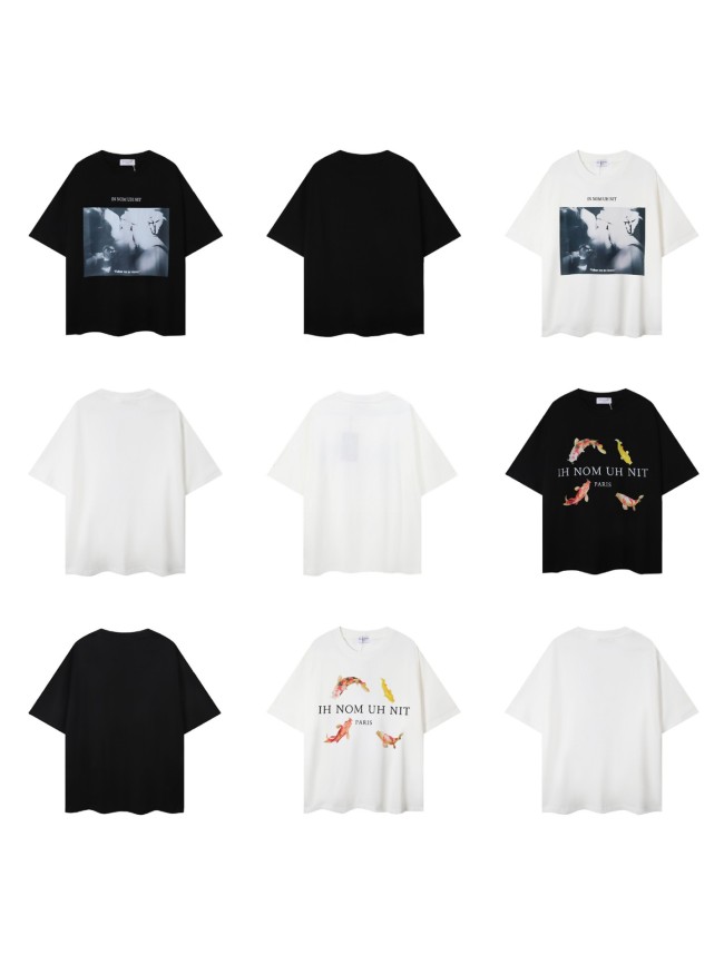 Printed short-sleeve T-shirt for men and women, loose and trendy for couples in summer