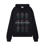 New autumn and winter hooded sweatshirt for men and women, loose fit, hip-hop style, solid color pullover top