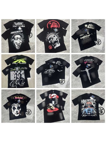 Trendy new Hellstar printed short-sleeve T-shirt, loose fit for men and women, summer fashion trendy top