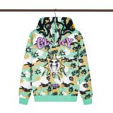 Cross-border trendy brand Glo Long's new full-print hooded pure cotton zip-up American street hip-hop sweatshirt