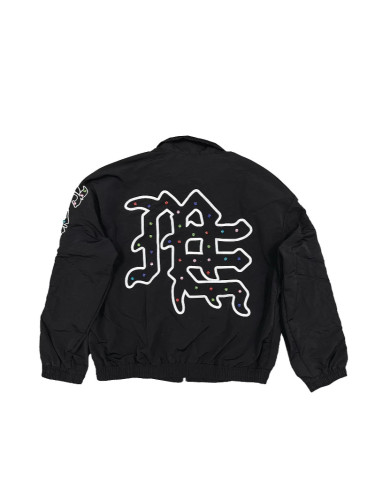 new rhinestone-printed zip-up hoodie, loose fit, unisex hoodie